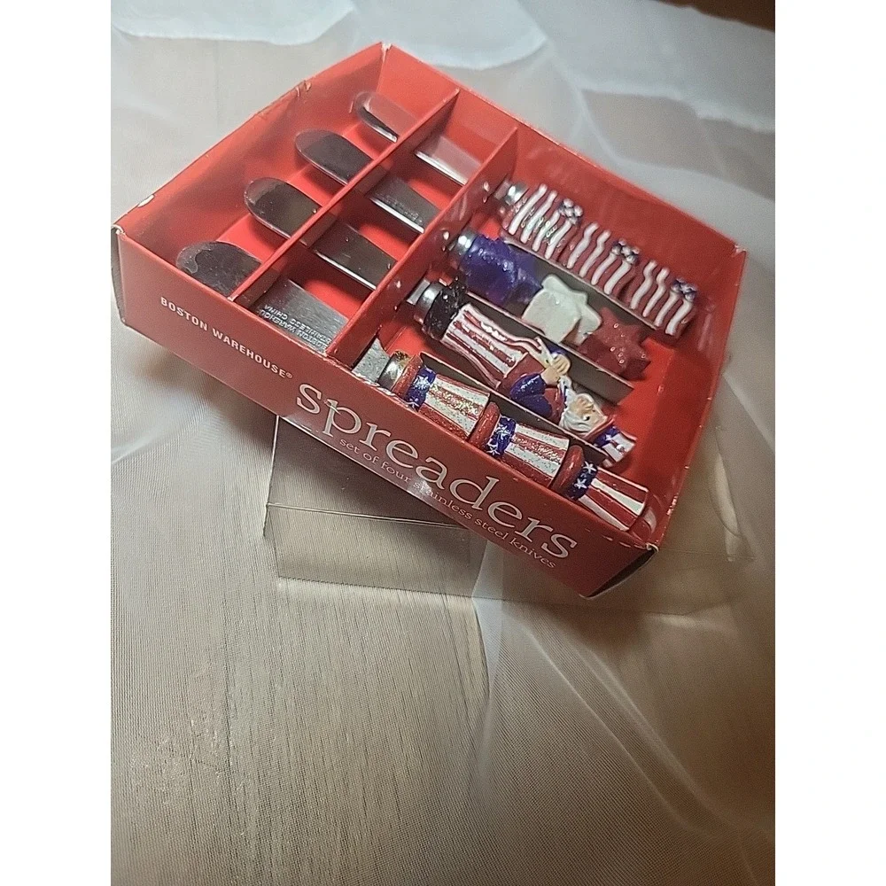 Vtg‎ Boston Warehouse Spreaders American Themed Red White And Blue